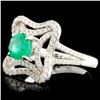 Image 2 : 14K Gold 0.90ct Emerald & 0.60ctw Diamond Ring