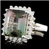 Image 2 : 14K Gold 7.21ct Tourmaline & 0.85ctw Diamond Ring