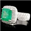 Image 2 : 18K Gold 3.07ct Emerald & 2.95ctw Diamond Ring