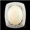 Image 1 : 14K Gold 8.45ct Opal & 1.37ctw Diamond Ring