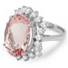 Image 2 : 14K Gold 12.50ct Morganite & 1.50ct Diamond Ring