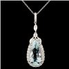 Image 2 : 18K Gold 9.30ct Aquamarine & 1.00ctw Diamond Penda