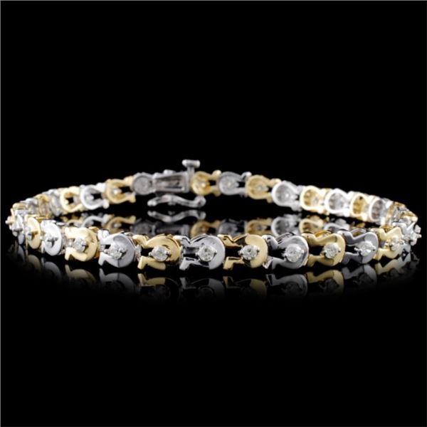 14K Two-Tone 1.00ctw Diamond Bracelet