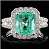 18K White Gold 2.74ct Emerald & 1.08ct Diamond Rin