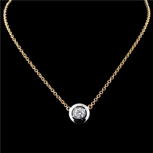 18K Two Tone 0.33ct Diamond Pendant