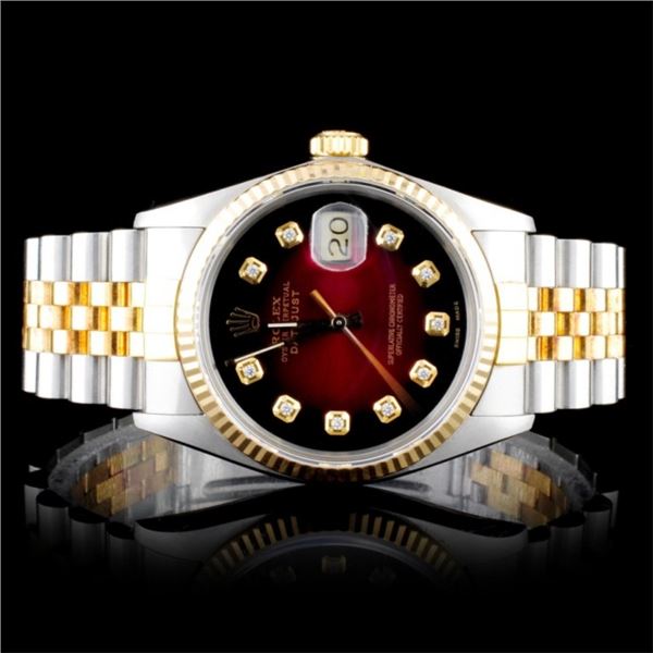 Rolex Two-Tone 36MM DateJust Diamond Wristwatch