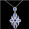 Image 1 : 18k Gold 6.52ct Tanzanite & 1.16ct Diamond Pendant