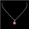 Image 2 : 14K Gold 0.28ct Ruby & 0.10ctw Diamond Pendant