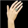 Image 4 : 18K Gold 1.03ct Emerald & 0.81ctw Diamond Ring