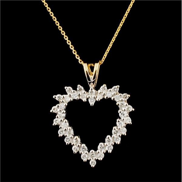 14K Gold 0.53ctw Diamond Pendant