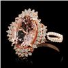 Image 2 : 18K Gold 3.80ct Morganite & 0.54ct Diamond Ring