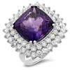 Image 1 : 14K Gold 12.00ct Amethyst & 2.80ct Diamond Ring