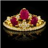 Image 1 : 18k Yellow Gold 0.93ct Ruby & 0.27ctw Diamond Ring