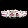 Image 1 : 14K Gold 5.12ct Ruby & 1.30ctw Diamond Bracelet