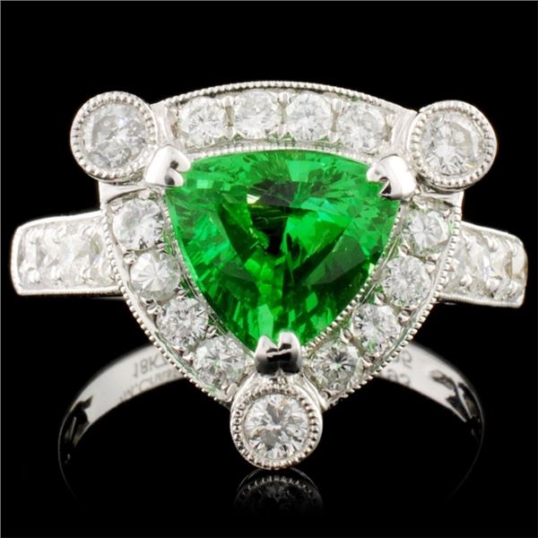 18K Gold 1.93ct Tsavorite & 0.95ctw Diamond Ring