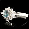 Image 2 : 14K Gold 0.38ct Alexandrite & 0.32ctw Diamond Ring