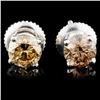 Image 1 : 14K Gold 0.92ctw Fancy Color Diamond Earrings