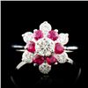 Image 1 : 14K Gold 0.38ct Ruby & 0.56ctw Diamond Ring