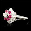 Image 2 : 14K Gold 0.38ct Ruby & 0.56ctw Diamond Ring