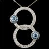 Image 1 : 18K White Gold 1.28ctw Fancy Color Diamond Pendant