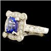 Image 2 : 18K Gold 2.01ct Tanzanite & 1.04ctw Diamond Ring