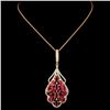 Image 2 : 14K Gold 3.89ct Ruby & 0.75ctw Diamond Pendant