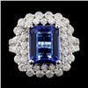 Image 1 : 18K W Gold 3.81ct Tanzanite & 1.82ct Diamond Ring