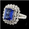 Image 2 : 18K W Gold 3.81ct Tanzanite & 1.82ct Diamond Ring