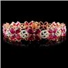 Image 1 : 14K Gold 20.68ct Ruby & 1.65ctw Diamond Bracelet