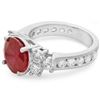 Image 2 : 14K Gold 5.00ct Ruby & 1.80ct Diamond Ring