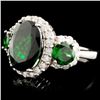 Image 2 : 18K Gold 6.55ct Tsavorite & 2.72ctw Diamond Ring