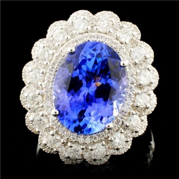 18K Gold 4.92ct Tanzanite & 1.07ctw Diamond Ring