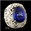 Image 3 : 18K Gold 15.49ct Tanzanite & 2.68ctw Diamond Ring