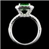 Image 3 : 18K Gold 4.09ct Tsavorite & 1.11ctw Diamond Ring