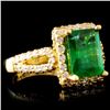 Image 3 : 18K Gold 2.47ct Emerald & 1.20ctw Diamond Ring