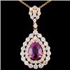 Image 1 : 18K Gold 2.99ct Sapphire & 1.77ctw Diamond Pendant