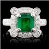 Image 1 : 18K Gold 1.63ct Emerald & 1.04ctw Diamond Ring
