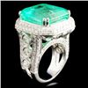 Image 2 : 18K Gold 23.83ct Emerald & 3.98ctw Diamond Ring