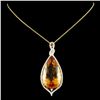 Image 1 : 14K Gold 41.37ct Citrine & 1.05ctw Diamond Pendant