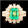 Image 1 : 18K Gold 2.26ct Emerald & 1.11ctw Diamond Ring