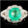 Image 1 : 18K Gold 2.26ct Emerald & 1.07ctw Diamond Ring