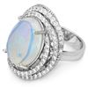 Image 2 : 14K Gold 7.00ct Opal & 1.30ct Diamond Ring