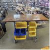 Image 1 : Large Rolling Work Bench / Hobby Table with Bins