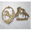 Image 2 : Set of 2 Brass Unicorn Wall Hangings 
