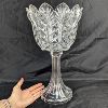 Image 1 : Beautiful Large Crystal Plant Holder / Vase 14.5" Tall