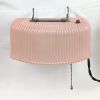 Vintage Art Deco Pink Glass Sawtooth Edge Headboard Bed Lamp