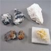 Image 1 : Set of 6 Crystals / Minerals - Garnet, Manitoba Gypsum, Calcite, Hematite Quartz 