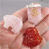 Image 2 : 2 Rose Quartz Crystal Pendants & Red Carnelian Buddha Pendant