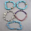 Image 1 : Set of 5 Gemstone Bracelets - Howlite, Amethyst & Lepidolite, Lava Stone