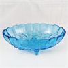 Image 1 : Vintage Blue Glass Oval Grape Pattern Fruit Bowl